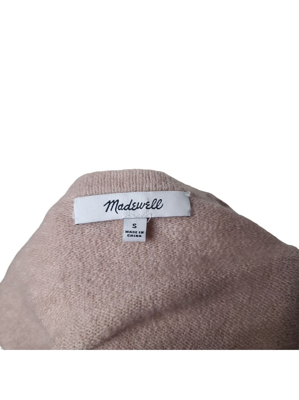 Madewell Kent Colorblock Light Pink & Grey Merino Alpaca Open Cardigan S - Picture 7 of 10